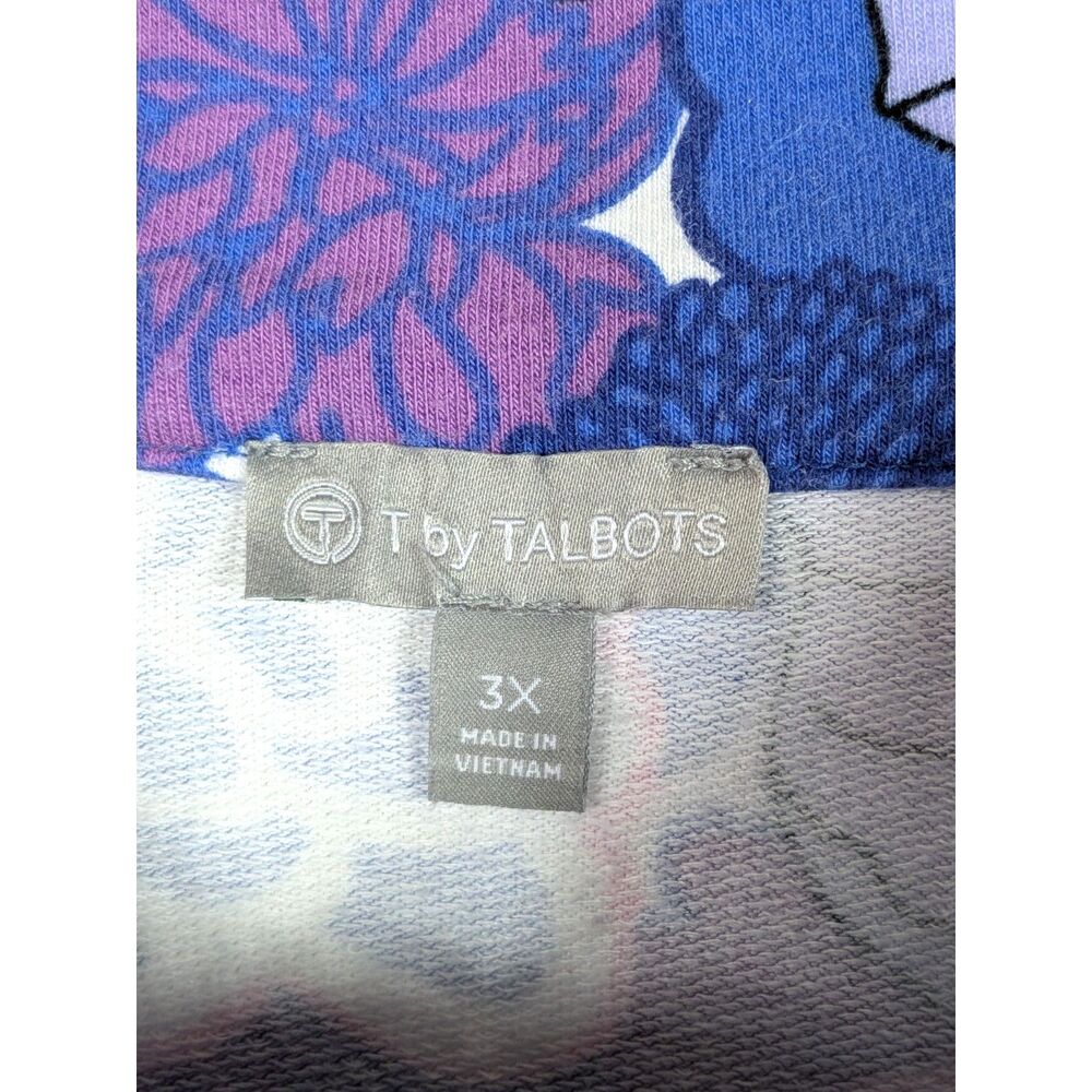 T by TALBOTS 1/4 Zip French Terry Knit Sporty Top Colorful Soft Athleisure 3X - Picture 5 of 7